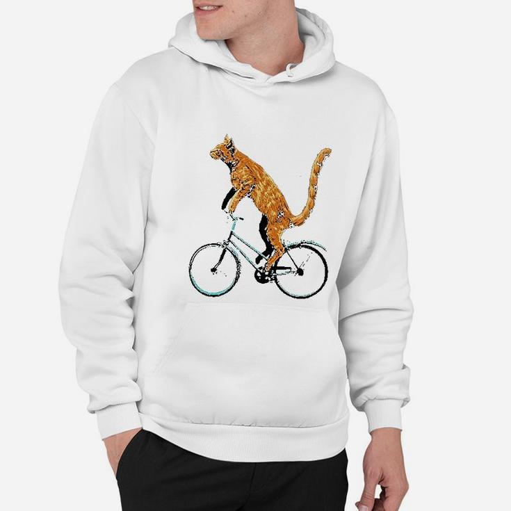 Cat Riding Bicycle Funny Cat For A Cyclist Hoodie