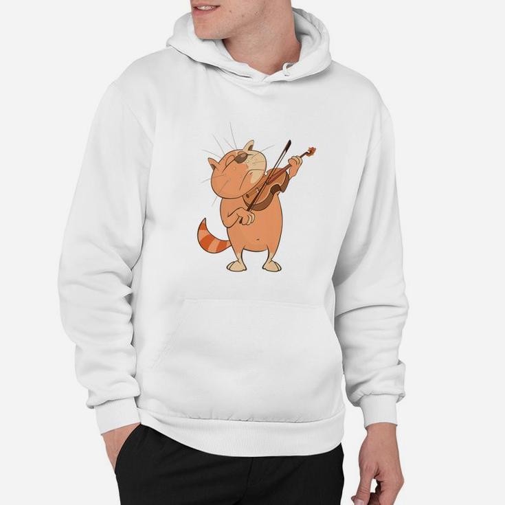Cat Violinist Funny Cat Playing Violin For Musicians Hoodie