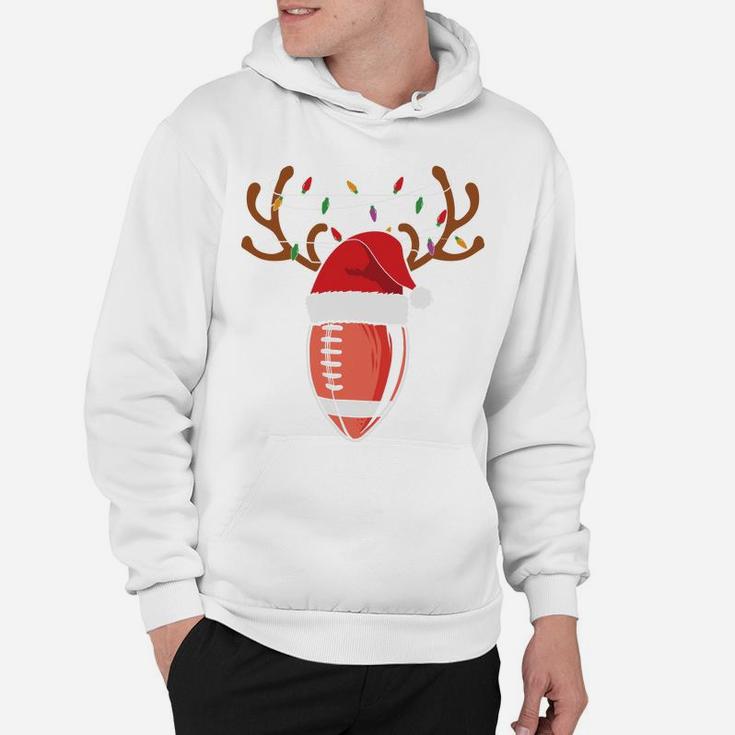 Christmas Football Sport Gift Santa Hat Reindeer Hoodie