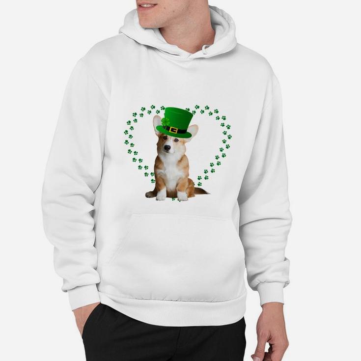 Corgi Heart Paw Leprechaun Hat Irish St Patricks Day Gift For Dog Lovers Hoodie