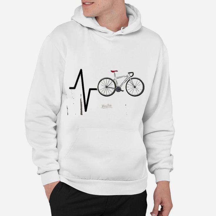 Cycling Heartbeat Cycling Themed Funny Cycling Lovers Hoodie