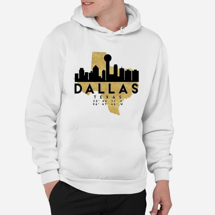 Dallas Texas Skyline Map Art Hoodie