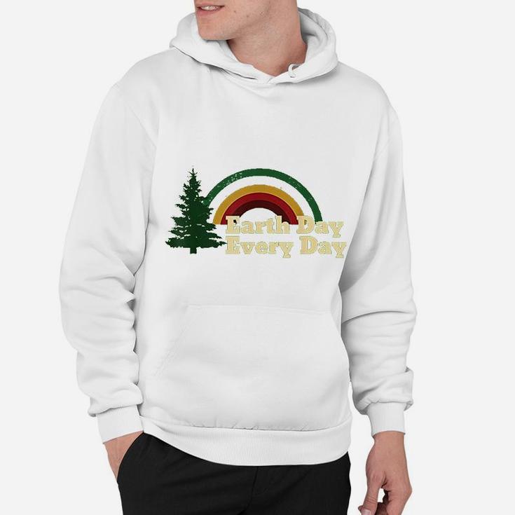 Earth Day Everyday Rainbow Pine Tree Design Hoodie