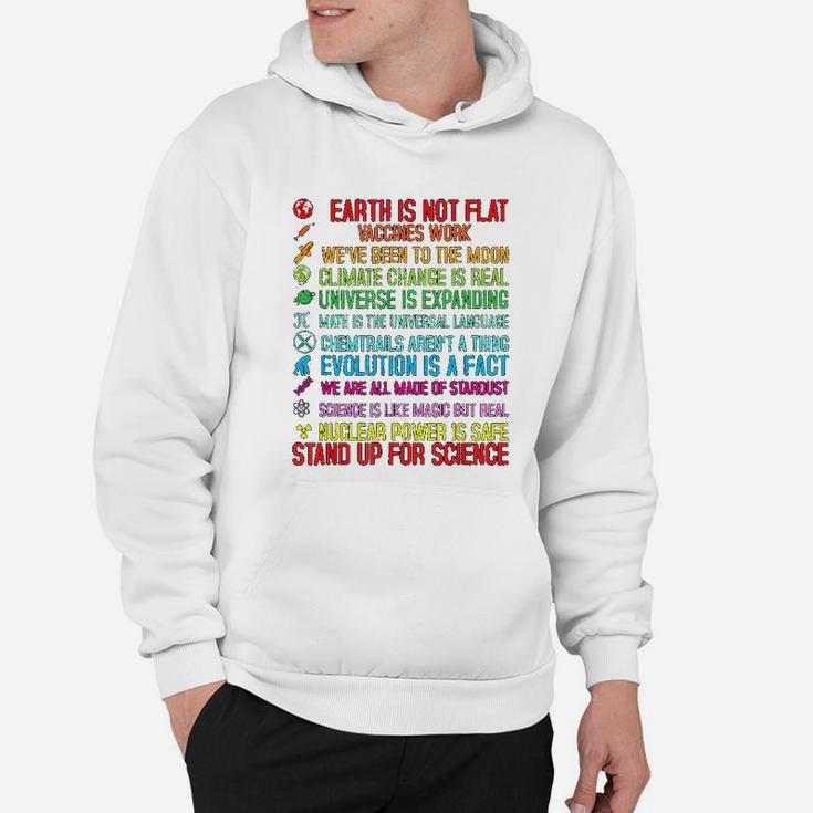 Earth Is Not Flat Vaccines Work Climate Change Science Hoodie