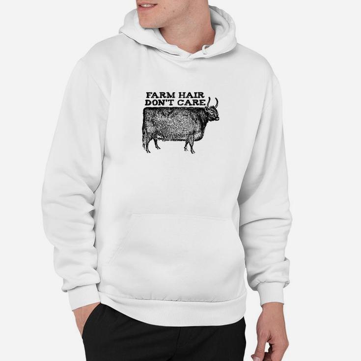 Farm Hair Dont Care Funny Cow Animal Lover Vintage Hoodie
