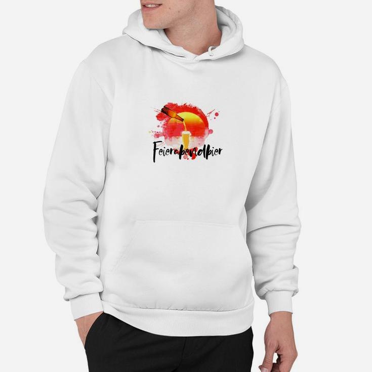 Festliches Sommer-Sonnenuntergang Hoodie, Feierabendbier Spruch