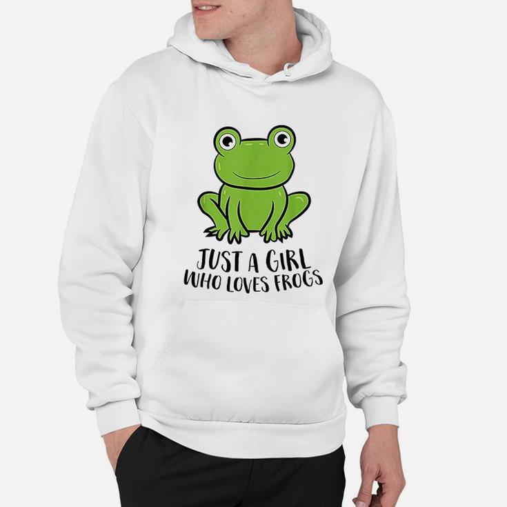 Frog Girl I Just Really Like Frogs Funny Frog Lovers Hoodie