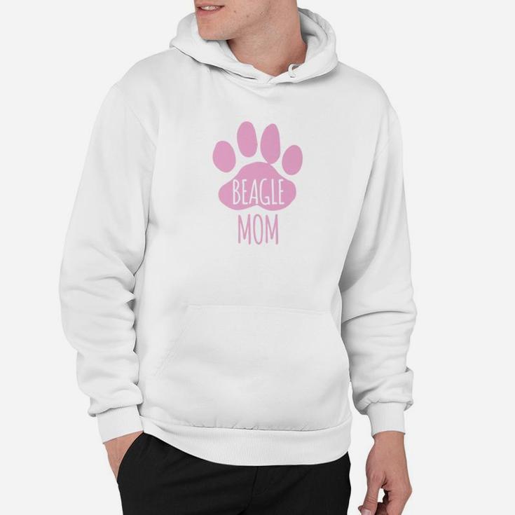 Funny Beagle Dog Mom For Puppy Owner Cute Paw Pink Hoodie