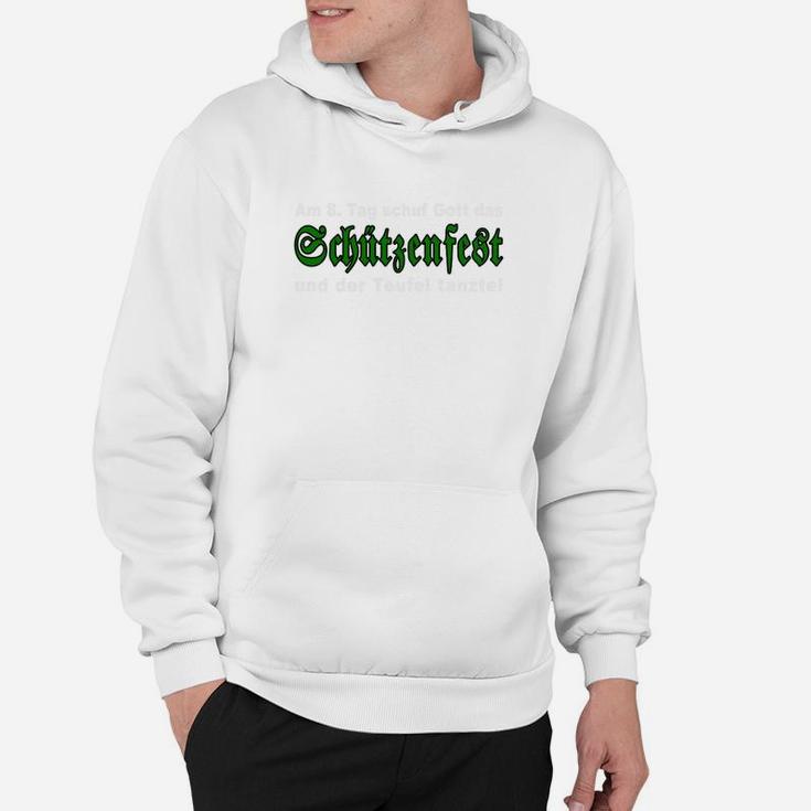 Glücksfest Hoodie in Weiß mit grünem Schriftzug, Festmode