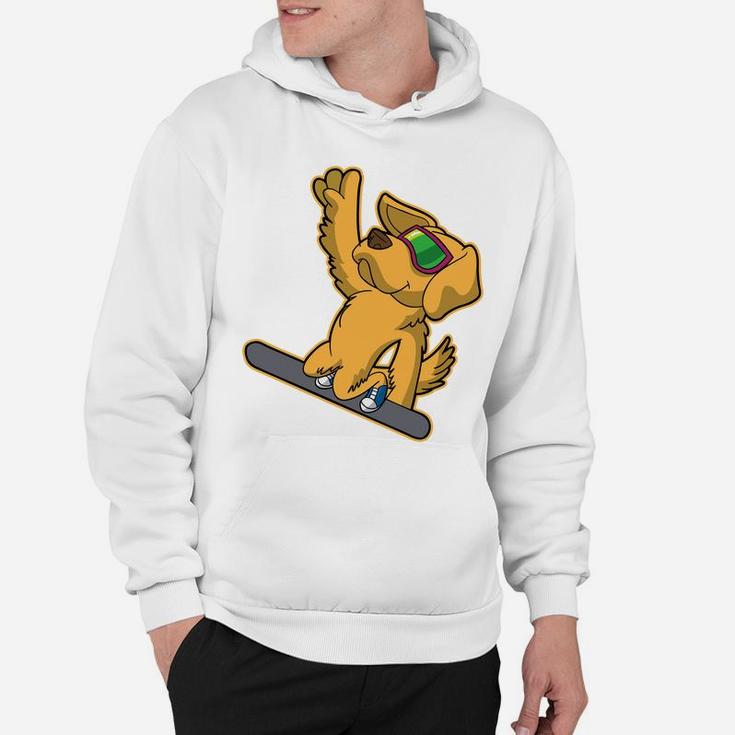 Golden Retriever Dog Snowboarding Hoodie