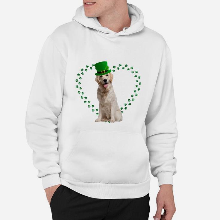 Golden Retriever Heart Paw Leprechaun Hat Irish St Patricks Day Gift For Dog Lovers Hoodie