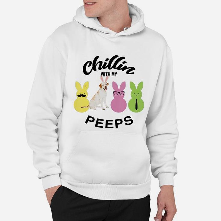 Happy 2021 Easter Bunny Cute Labrador Retriever Chilling With My Peeps Gift For Dog Lovers Hoodie