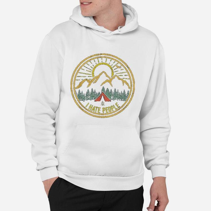 I Hate People Camping Retro Funny Camp Lovers Hoodie