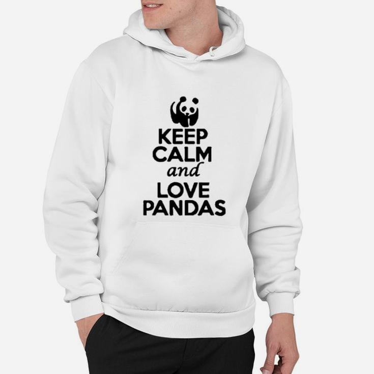 Keep Calm And Love Pandas Cute Bear Animal Lover Hoodie
