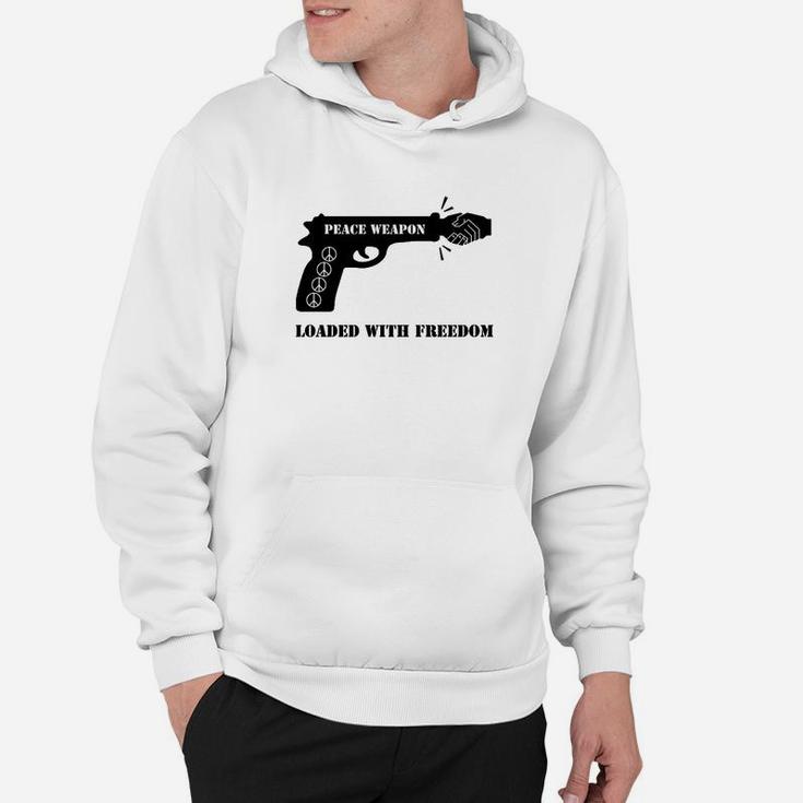 Loaded with Freedom Grafik-Hoodie, Waffen-Stil Motiv