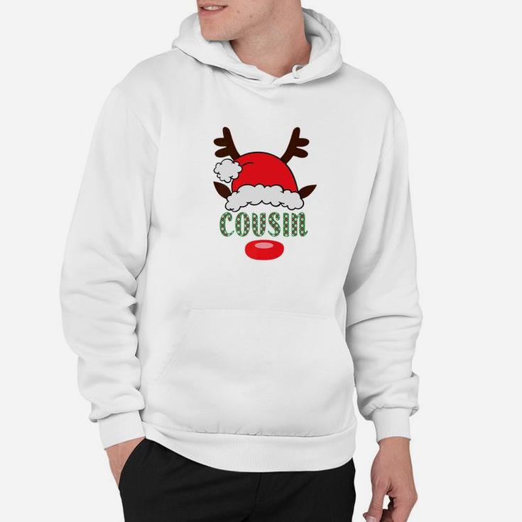 Matching Family Santa Hat With Reindeer Antlers Cousin Hoodie