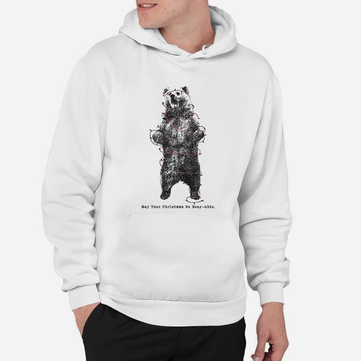 May Your Christmas Be Bearable Funny Holiday Lights Hoodie