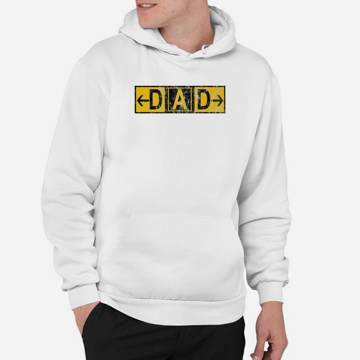 Mens Dad Airport Taxiway Sign Pilot Fathers Day 2019 Vintage Premium Hoodie