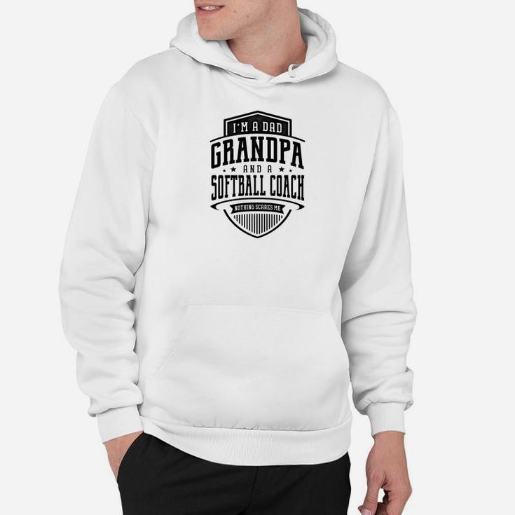 Mens Family Fathers Day Im A Dad A Softball Coach Men Hoodie