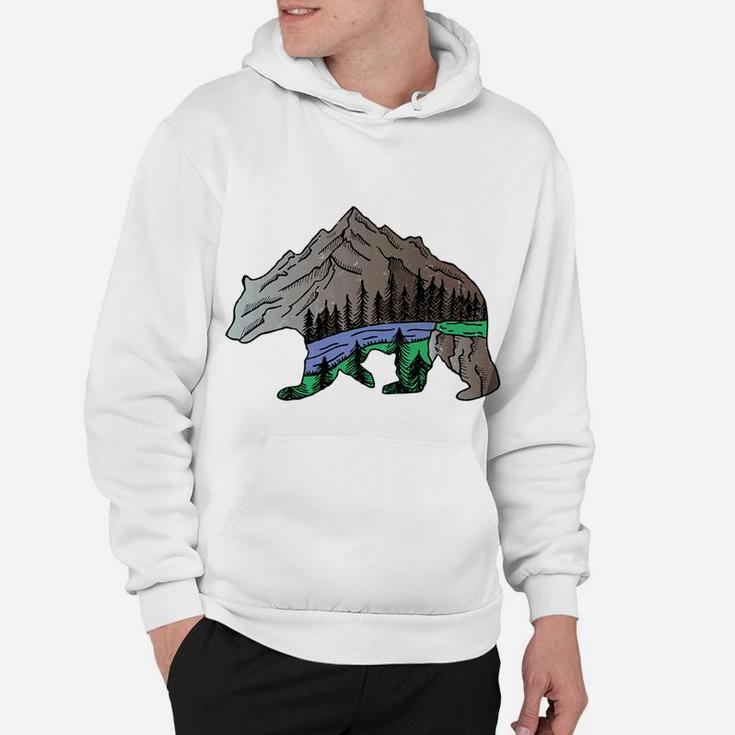 Mountain Bear Lover Distressed Gift For Mama Papa Hoodie