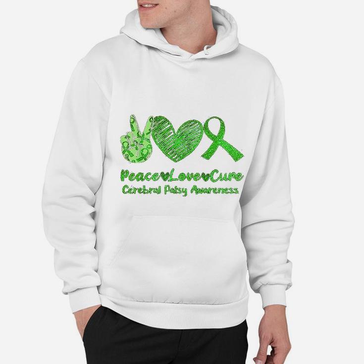 Peace Love Cure Cerebral Palsy Cp Support Green Gift Hoodie