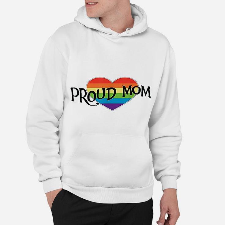 Proud Mom Lgbtq Pride Support Rainbow Heart Hoodie