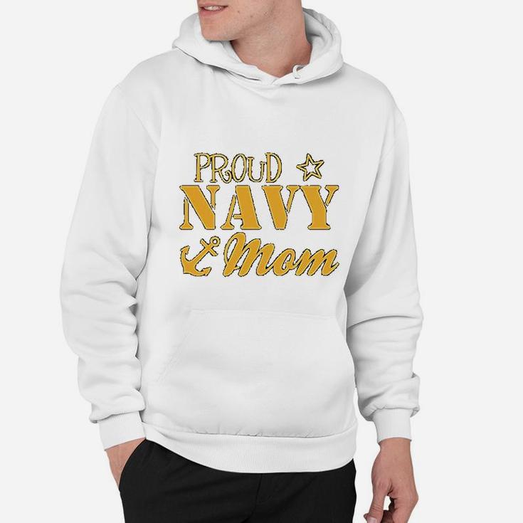 Proud Navy Mom In Navy Hoodie