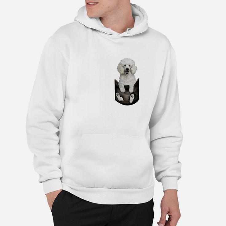 Pudel im Taschen-Design Herren Hoodie, Weiß