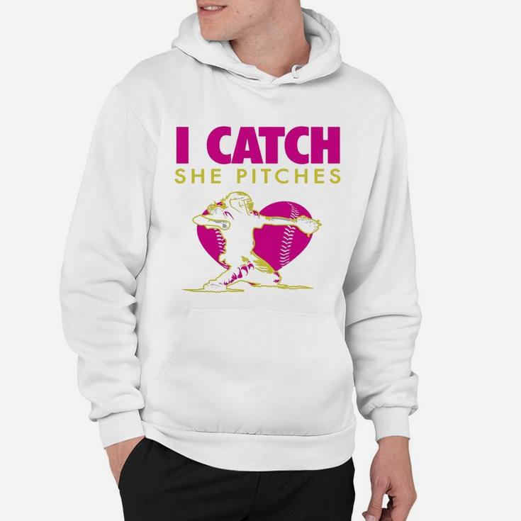 Softball Dad amp;amp; Mom Shirt - I Catch, She Pitches Black Youth B01n0p5vlh 1 Hoodie