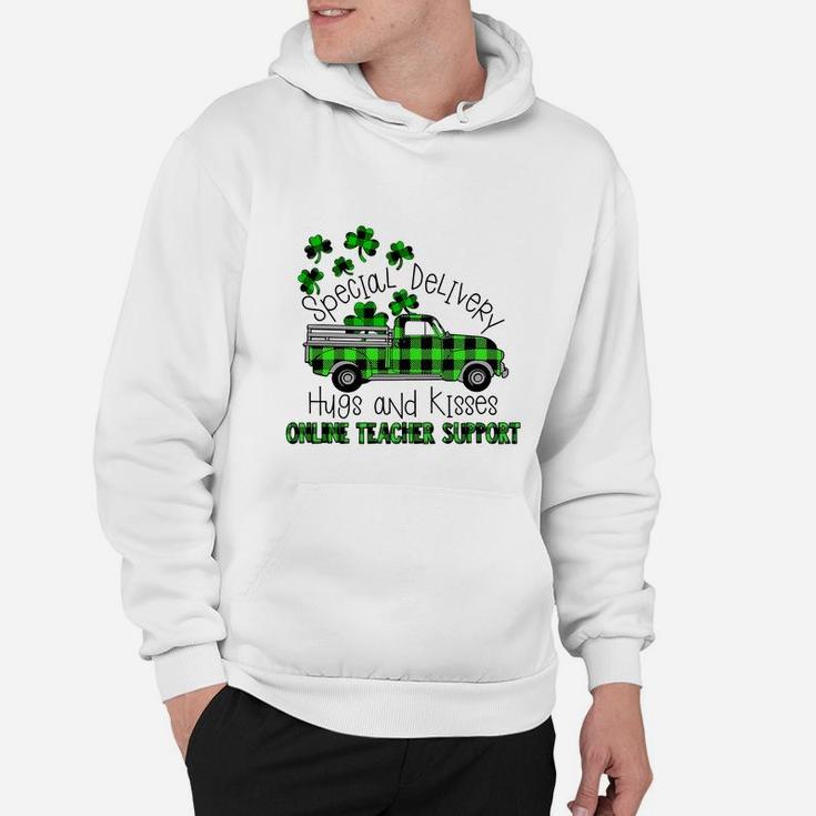 Special Delivery Hugs And Kisses Online Teacher Support St Patricks Day Teaching Job Hoodie