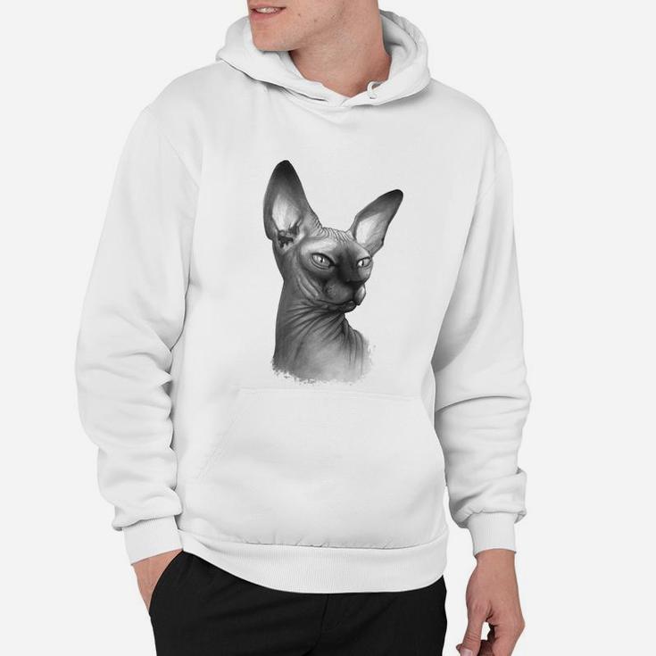 Sphynx Cat Feline Head Hoodie - Seseable