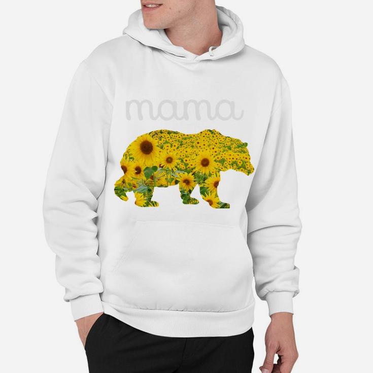 Sunflower Bear Mothers Day Flowers Mama Floral Prin Hoodie