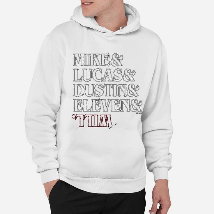 Superluxe Clothing The Party Mike Dustin Eleven And Will Names Upside Down Hoodie