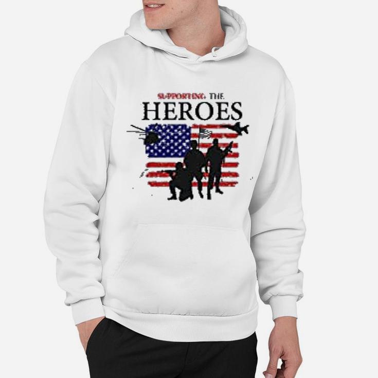Supporting The Heroes Us Memorial Day 4th Of July American Flag Hoodie