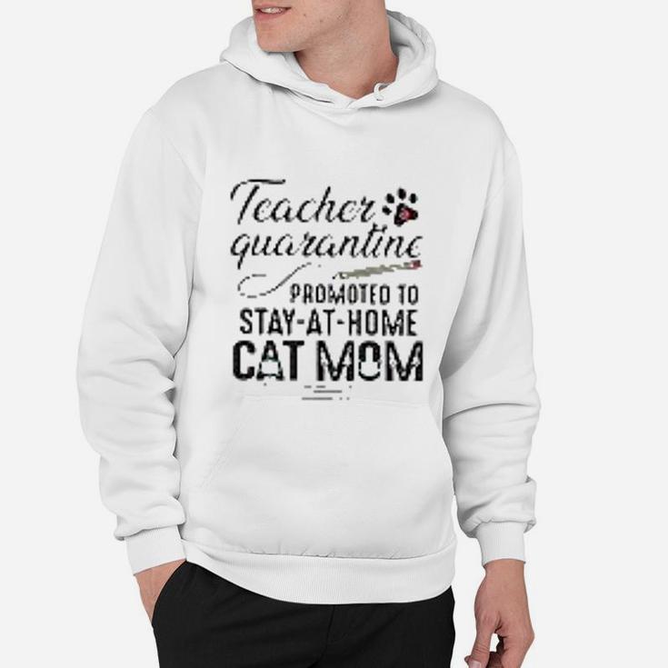 Teacher Promoted To Stay At Home Cat Mom Hoodie