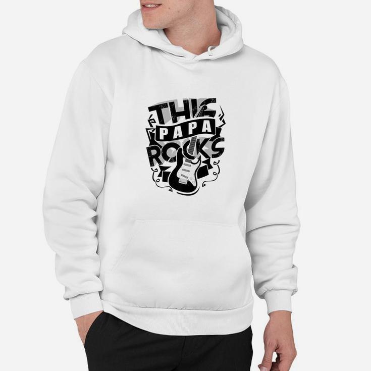This Papa Rocks Cool Rock N Roll Fathers Day Hoodie
