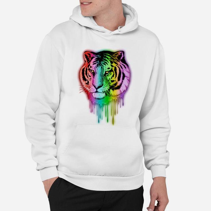 Tiger Neon Dripping Rainbow Colors Funny Shirts Hoodie