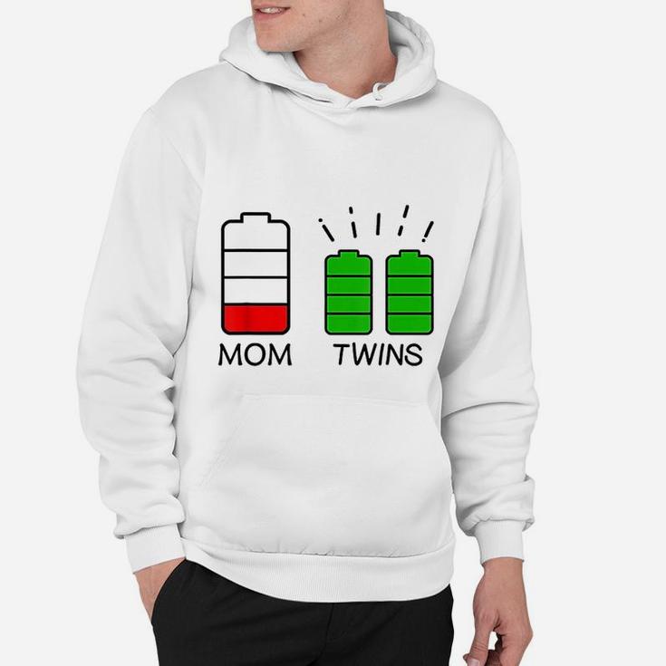 Twin Mother Low Battery Tired Mom Of Twins Hoodie