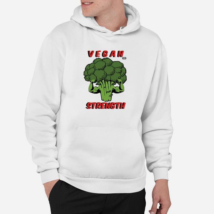 Vegan Strength Brokkoli Motiv Hoodie für Herren, Motivations-Design