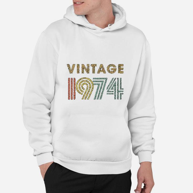Vintage 1974 Born In 1974 Retro 48th Birthday Gift  Hoodie