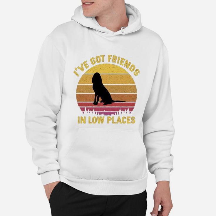 Vintage Bloodhound I Have Got Friends In Low Places Dog Lovers Hoodie