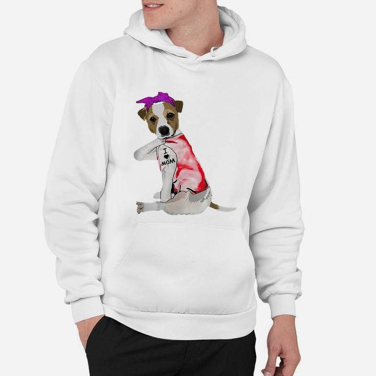 Women Gifts Jack Russell Terrier Dog Tattoo I Love Mom Hoodie