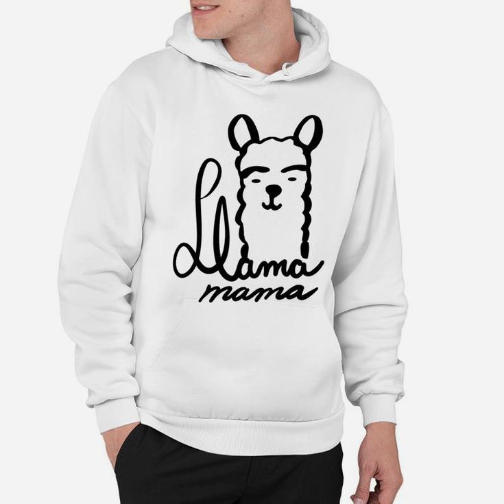 Womens Llama Mama Cute Graphic Great Llama Lover Gift Hoodie