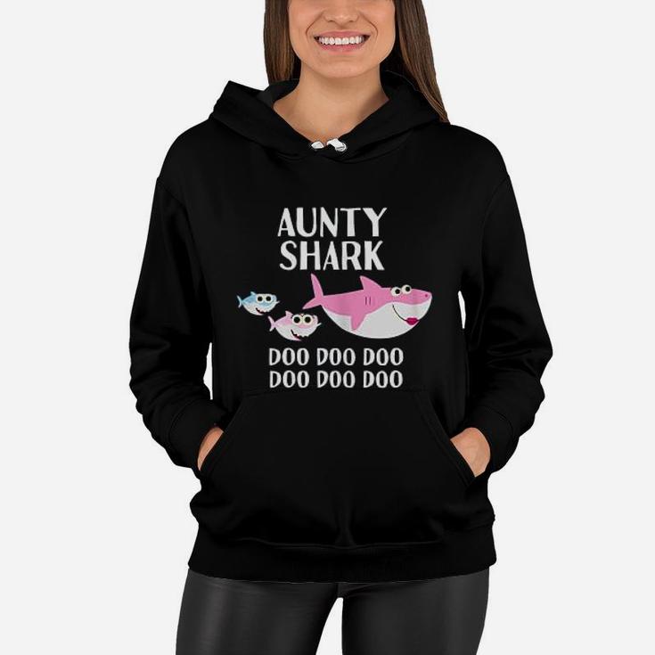 Aunty Shark Doo Doo Mothers Day Gift For Aunt Auntie Women Hoodie