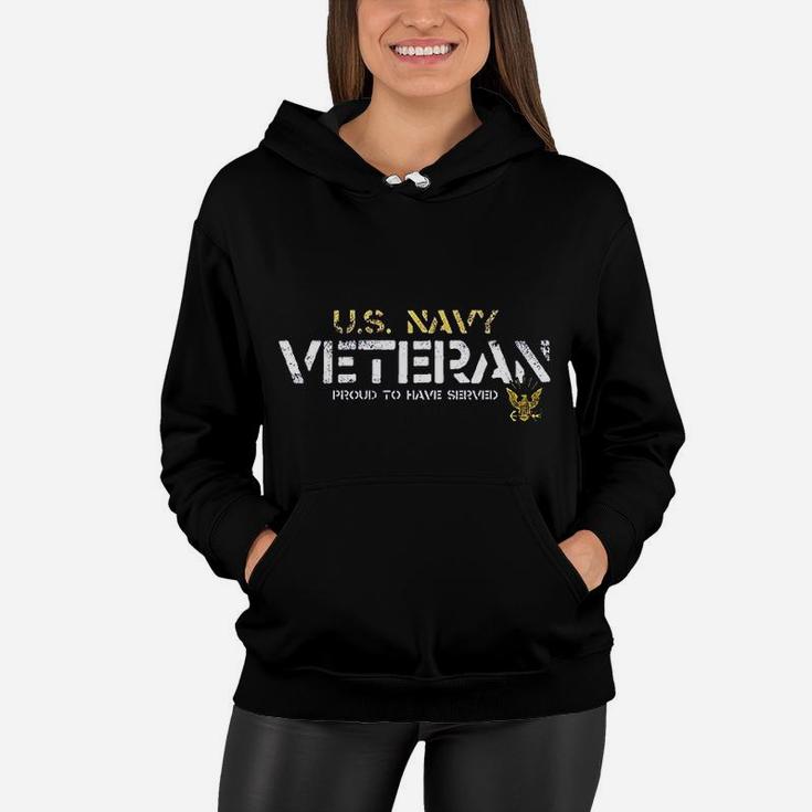 Black Design Us Navy Veteran Women Hoodie
