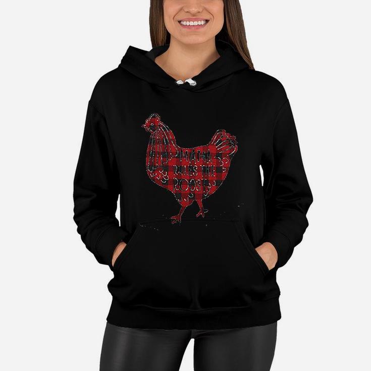 Blessed Mama Mama Rules The Roost Letter Print Plaid Chicken Mom Life Women Hoodie