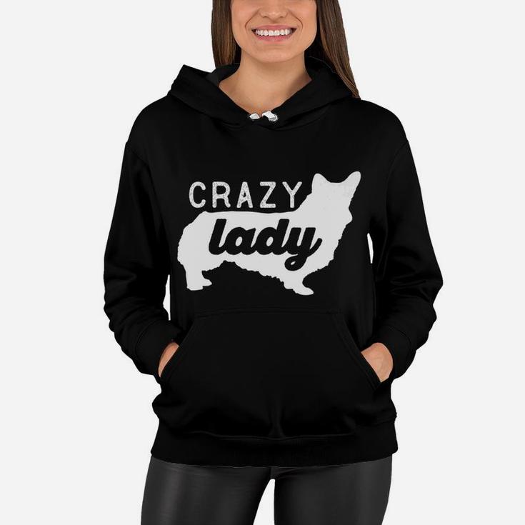 Crazy Corgi Lady Dog Mom Mama Corgi Lover Women Hoodie