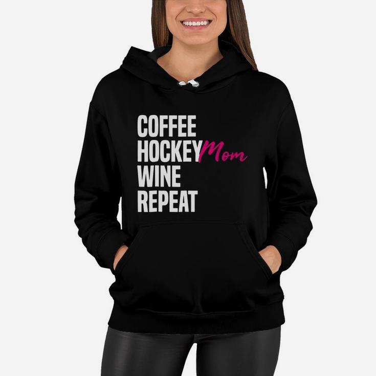 Funny Hockey Shirt-coffee Hockey Mom Wine Repeat T Shirt Women