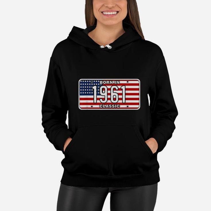 Gift For 61 Year Old Vintage Classic Car 1961 61st Birthday  Women Hoodie