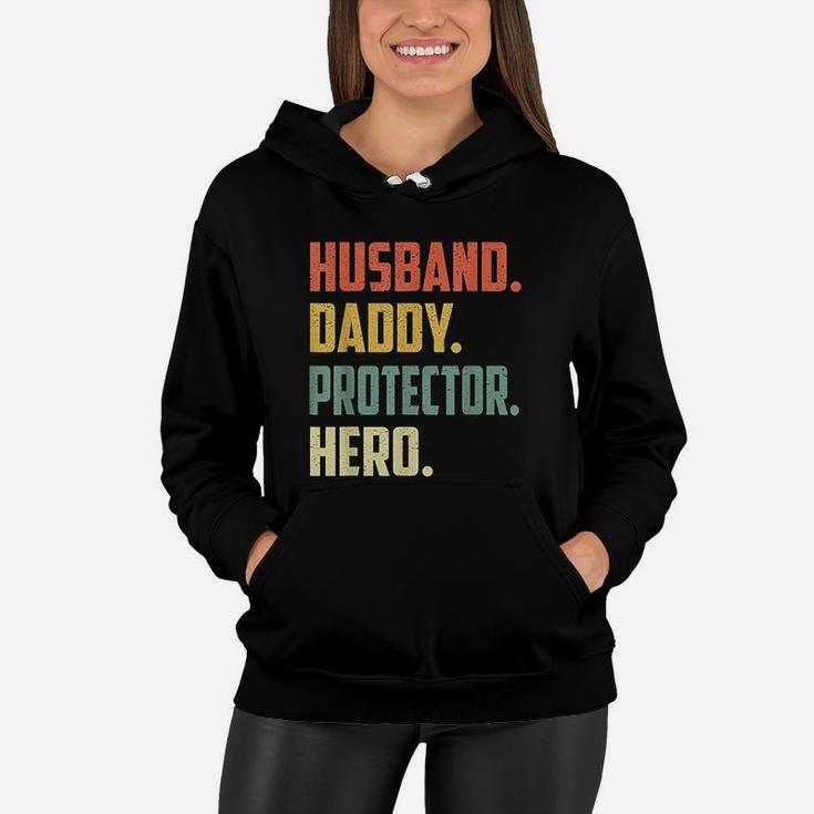 Husband Daddy Protector Hero Vintage Colors Women Hoodie